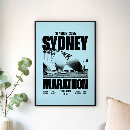 Sydney Marathon 2025 Personalised Finisher Print