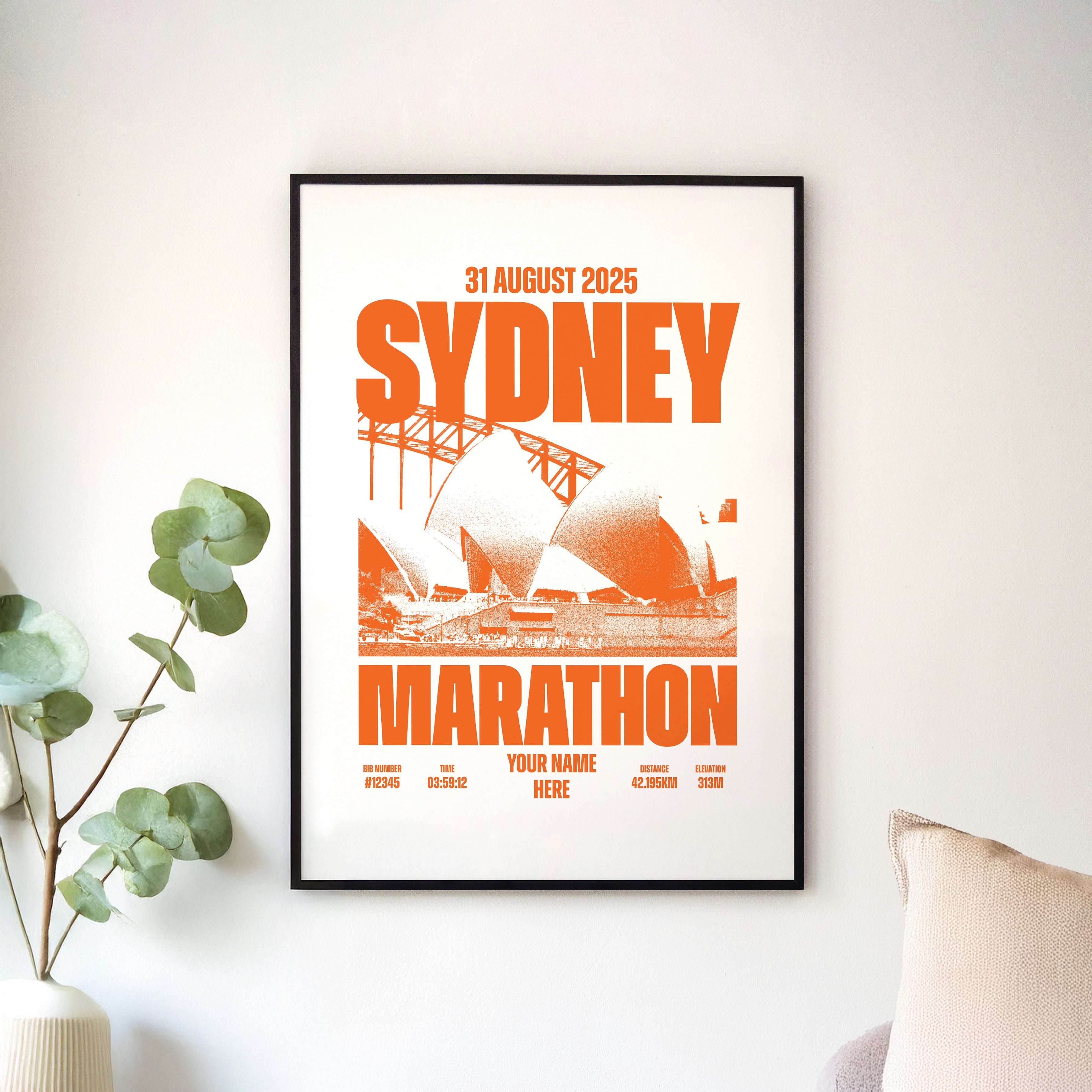 Sydney Marathon 2025 Personalised Finisher Print