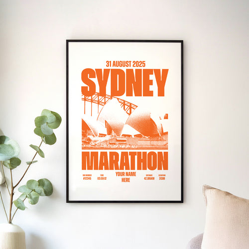 Sydney Marathon 2025 Personalised Finisher Print