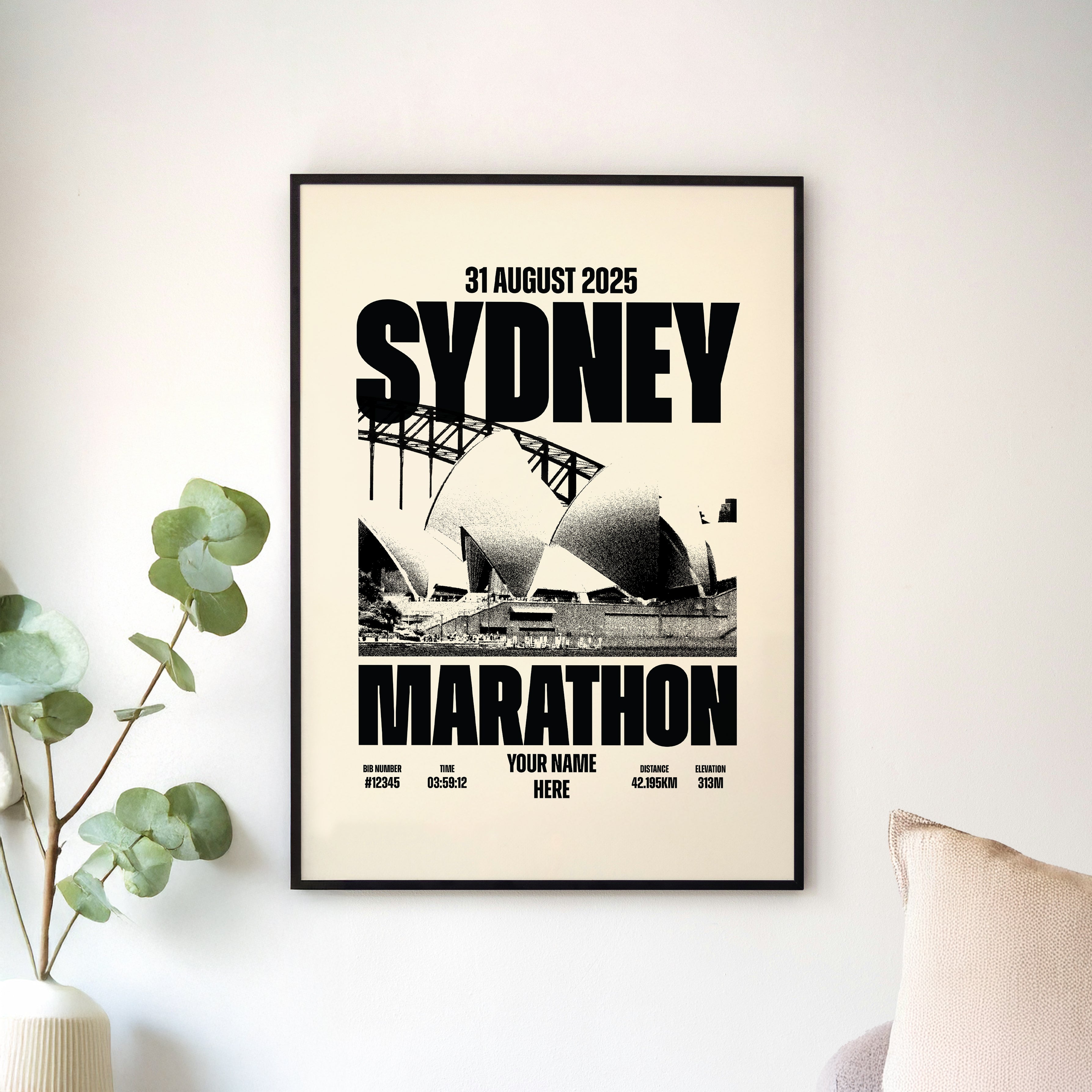 Sydney Marathon 2025 Personalised Finisher Print